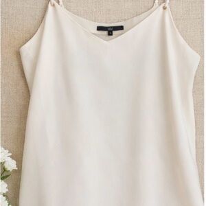 TIBI Ivory Silk Blend Camisole Cream V-Neck Size Small/4